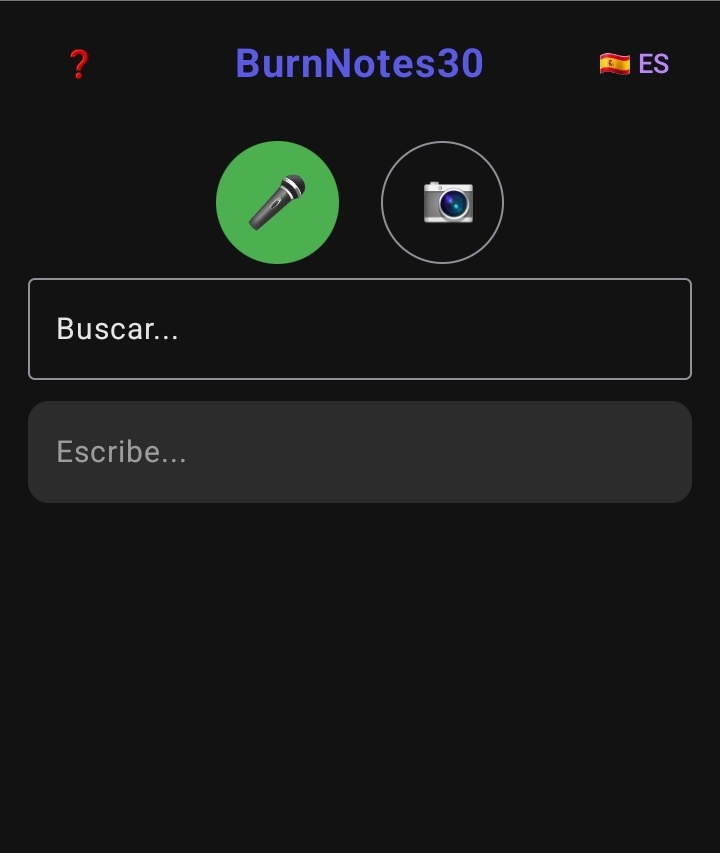 BurnNotes30 home screen