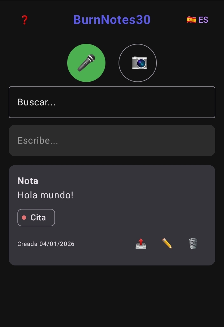 Etiqueta aplicada a una nota